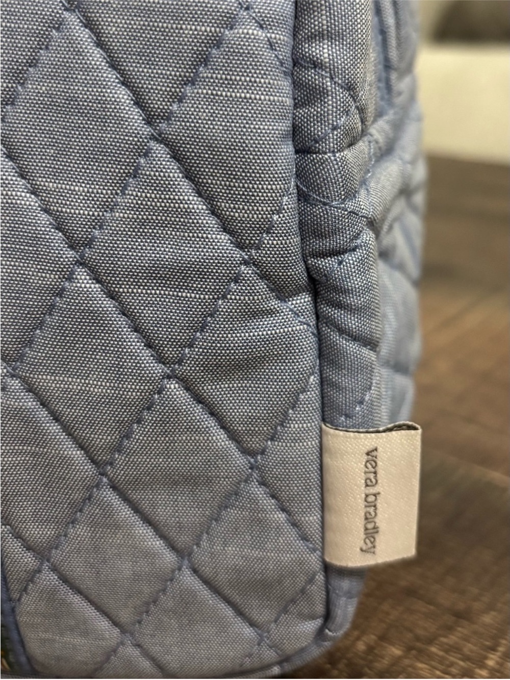 Vera Bradley Light Blue Quilted Lunch Tote with Paisley Stripe - Picture 7 of 10